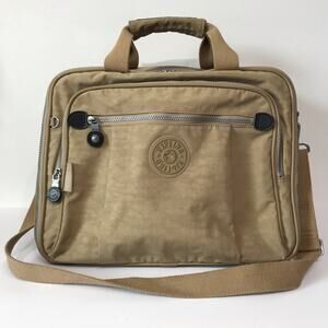 Retro Kipling Tan Travel Suit Case Laptop Messenger Bag Sack Luggage Overnight